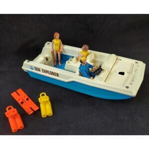Vintage 1976 Fisher Price Adventure People #310 Sea Explorer with Figures & More